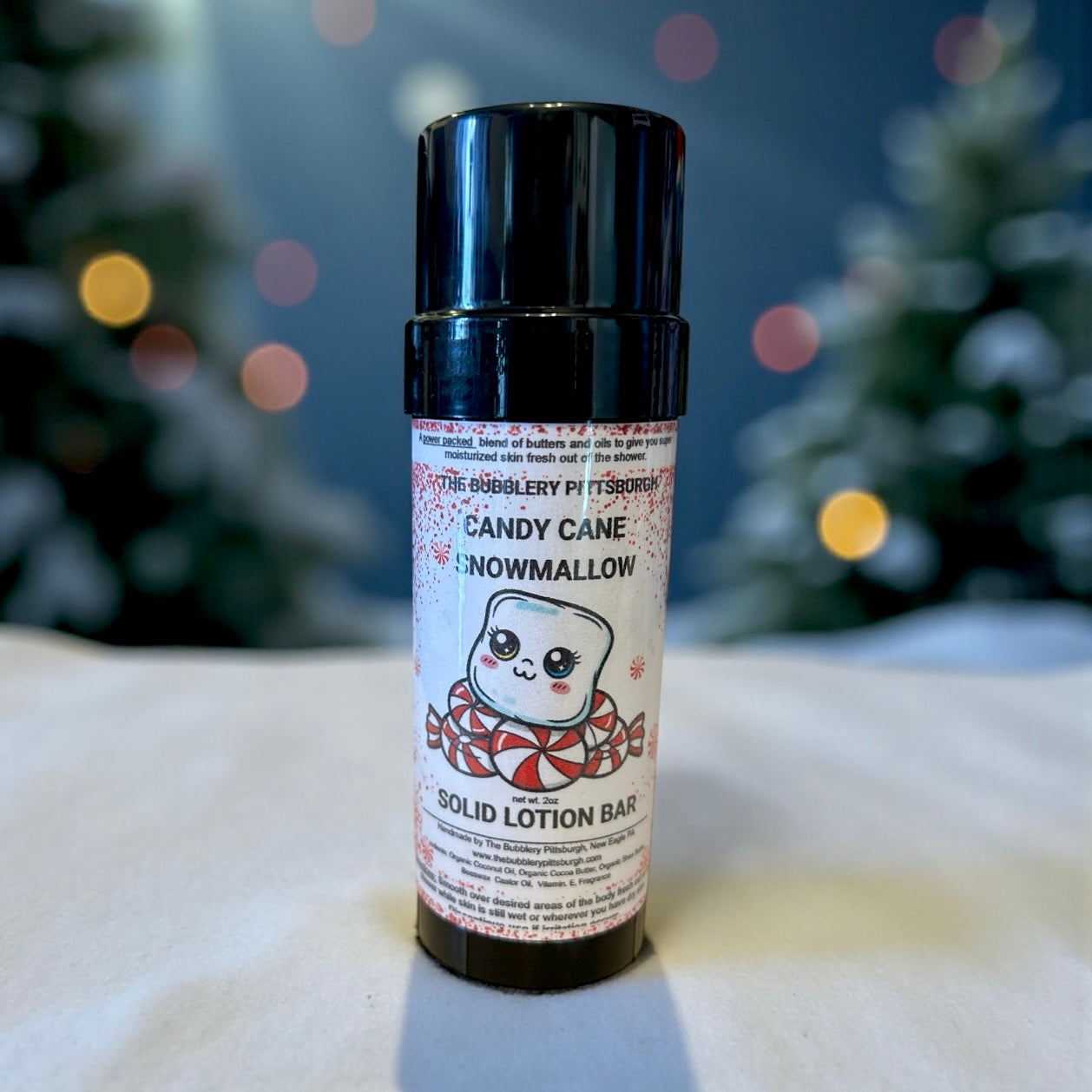 CANDY CANE SNOWMALLOW Solid Lotion Bar